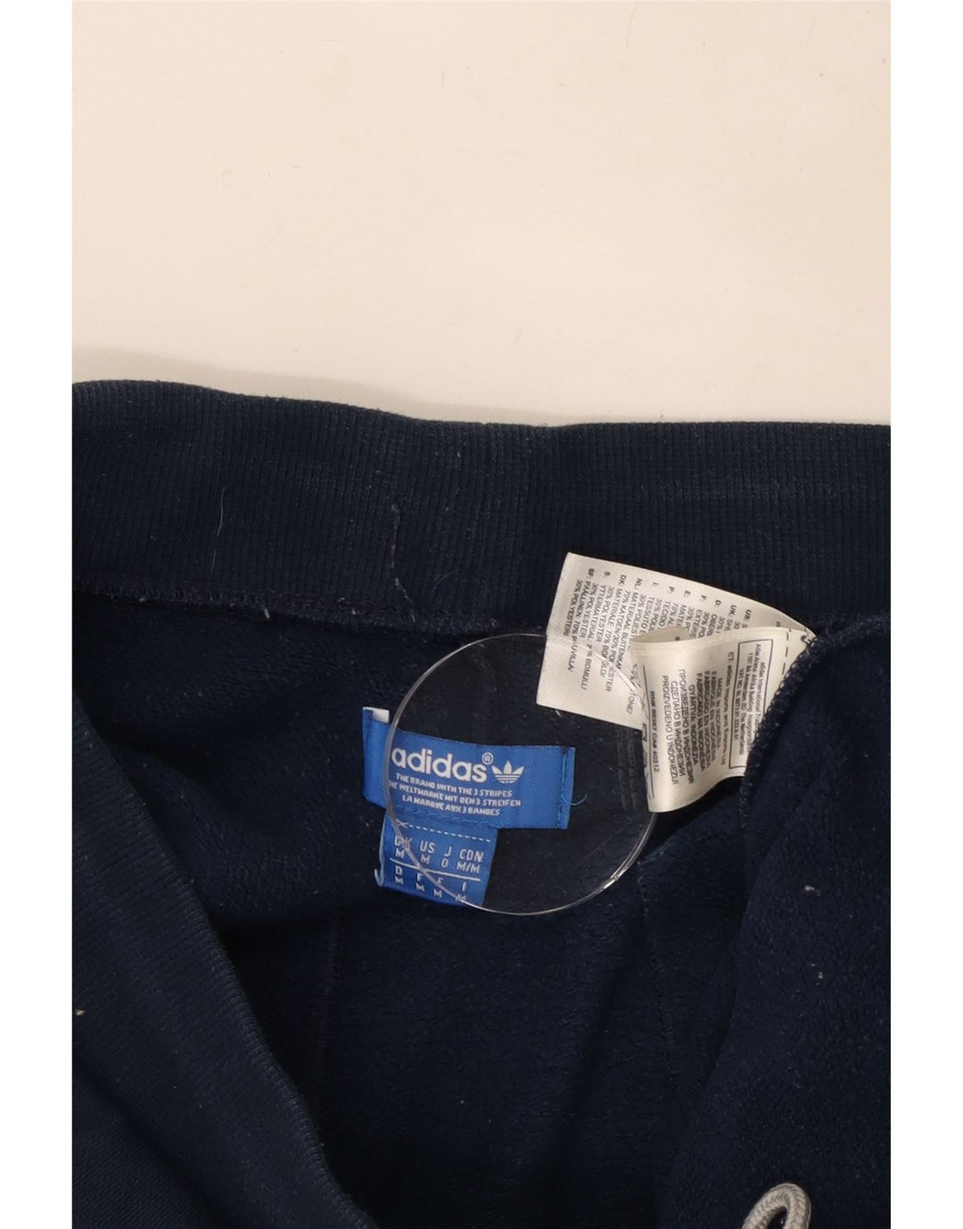 ADIDAS Mens Graphic Tracksuit Calças Joggers Médio Azul Marinho Algodão