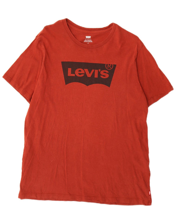 Camiseta gráfica masculina Levi's Top grande de algodão vermelho