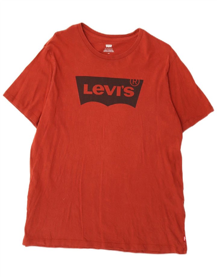 Camiseta gráfica masculina Levi's Top grande de algodão vermelho