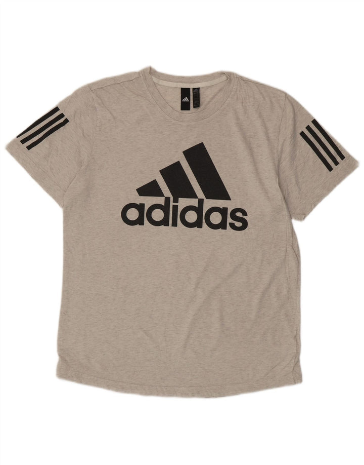 ADIDAS Mens Graphic T-Shirt Top Large Grey Cotton