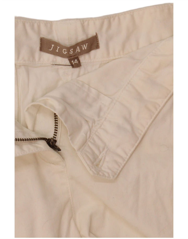 Jigsaw Shorts Chino Feminino Pegged Reino Unido 14 Grande W36 Branco