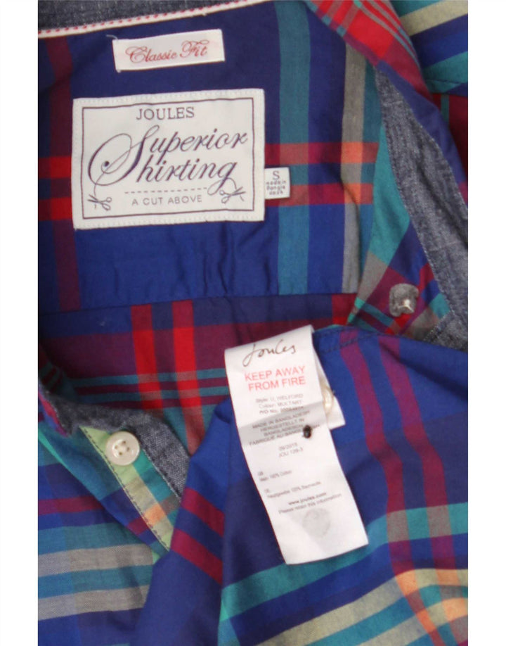 Camisa masculina Joules pequeno algodão xadrez azul