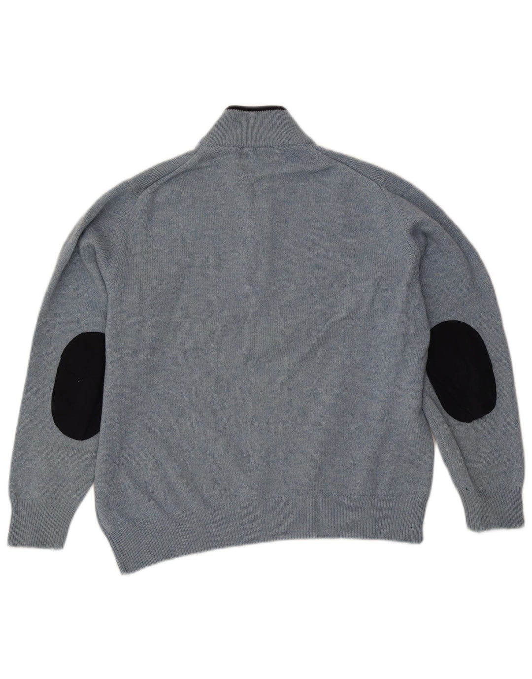 Suéter masculino Fred Perry com zíper e gola em lã azul médio