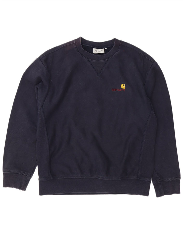 Carhartt moletom masculino jumper médio azul marinho algodão
