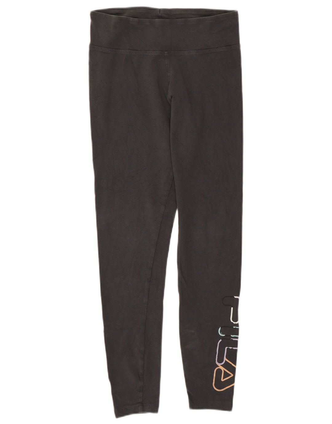 Fila Leggings Gráfico Feminino UK 10 Pequeno Algodão Cinza