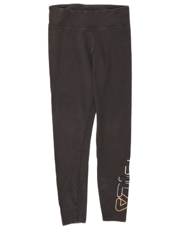 Fila Leggings Gráfico Feminino UK 10 Pequeno Algodão Cinza
