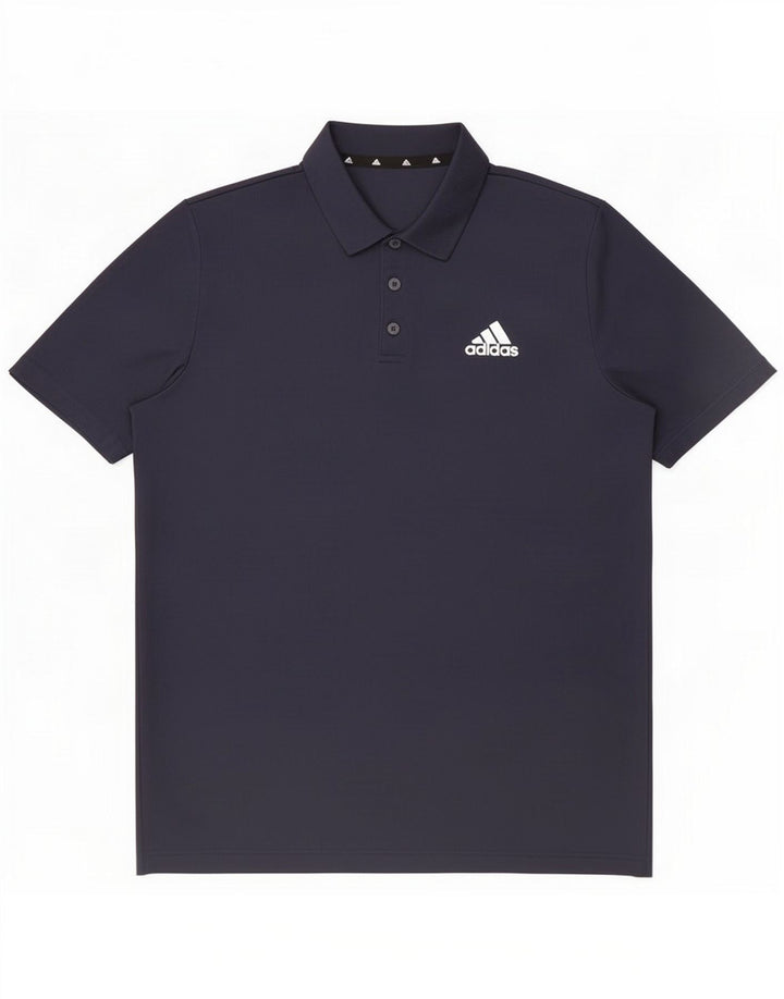 Camisa polo masculina Adidas grande poliéster azul marinho