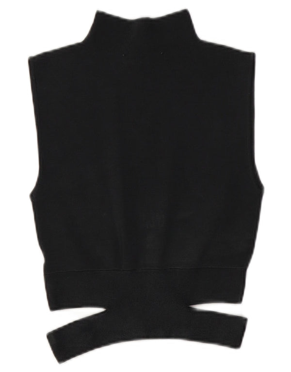 Zara Top feminino de malha sem mangas UK 10 pequeno cinza