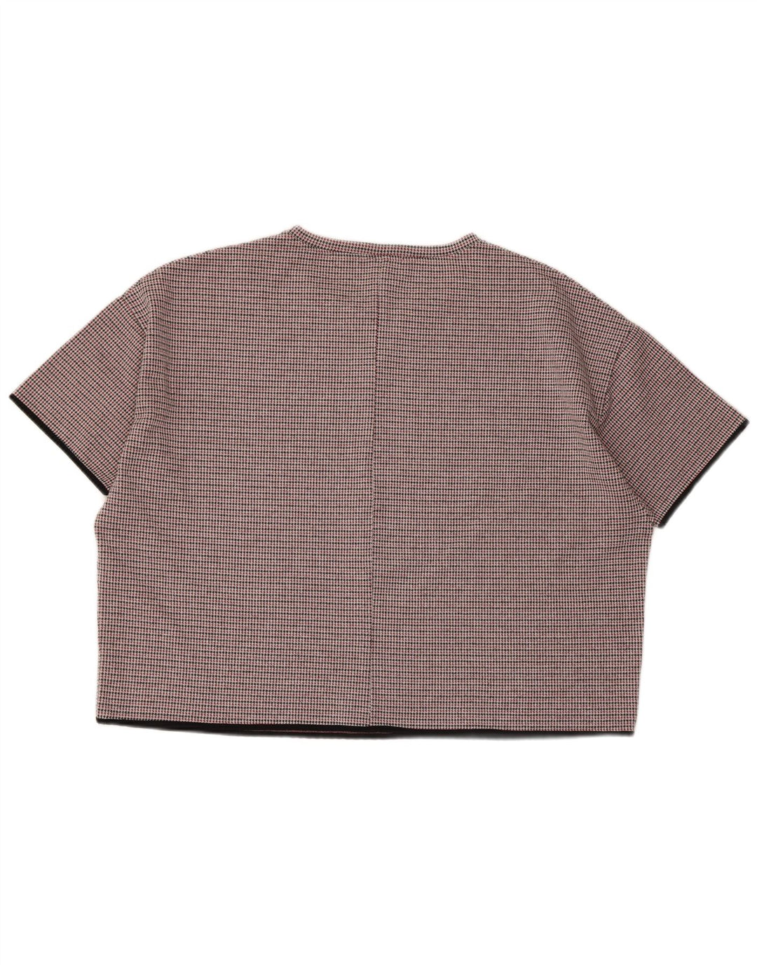 Zara blusa feminina oversized top Reino Unido 14 grande marrom houndstooth