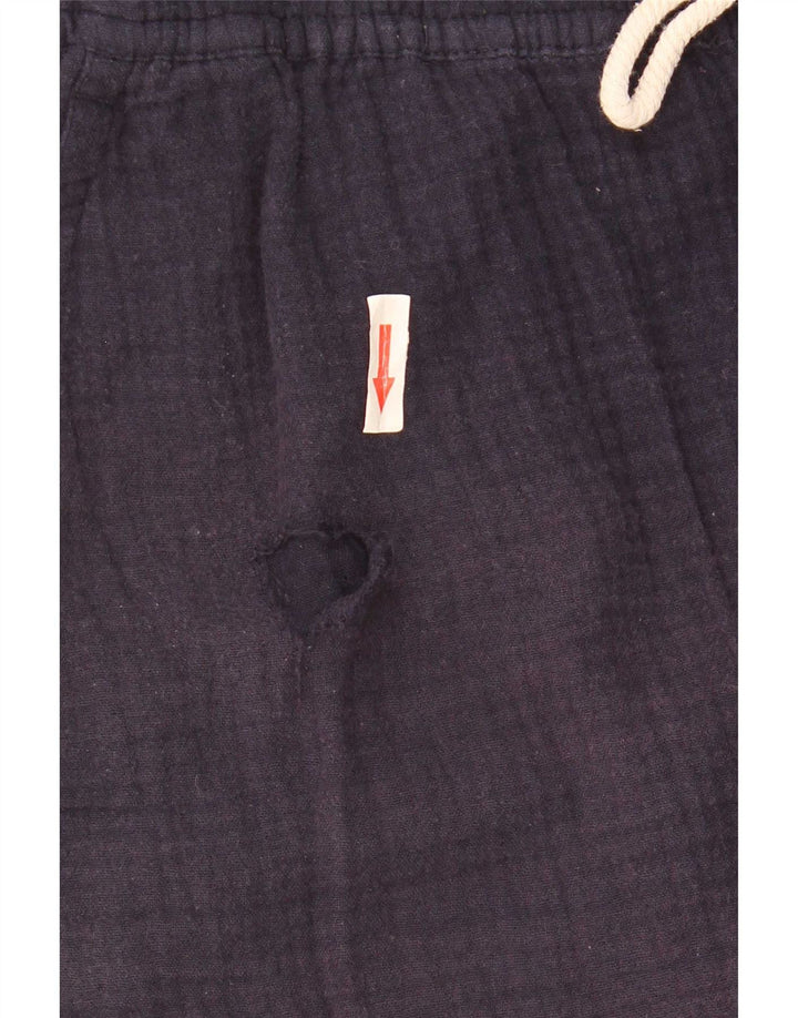 Zara Mens Sport Shorts Médio Azul Marinho Algodão