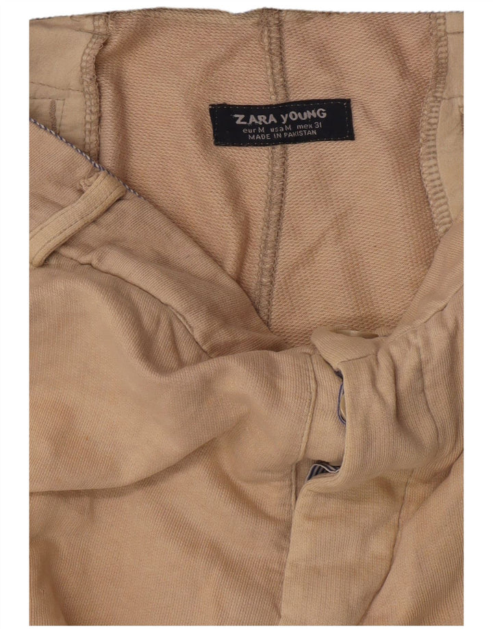 Zara Mens Slim Fit Chino Calças Médio W34 L32 Bege