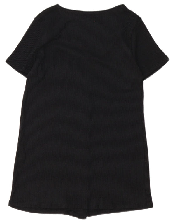 Blusa feminina Zara manga curta Reino Unido 10 pequena viscose preta