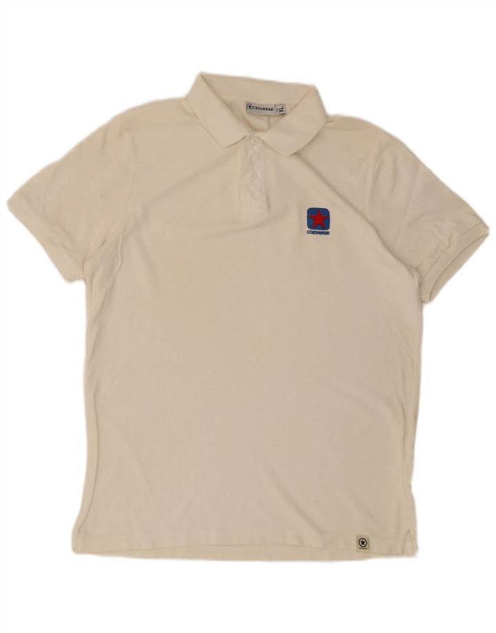 Camisa polo masculina Converse XL algodão branco