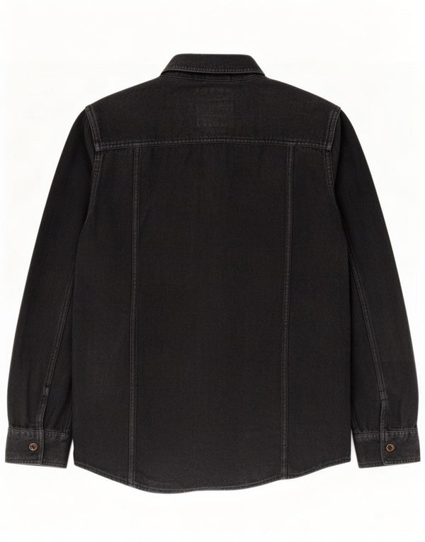 Camisa jeans masculina Vans de algodão preto médio