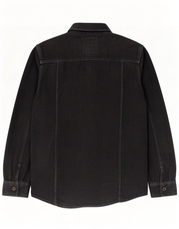 Camisa jeans masculina Vans de algodão preto médio