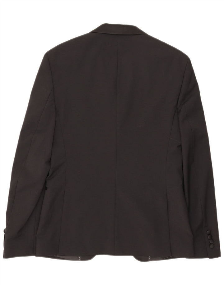 Jaqueta blazer masculina Zara com 1 botão EU 48 poliéster preto médio