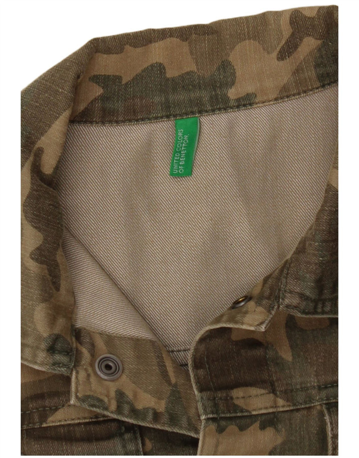 Jaqueta jeans Benetton Boys 9-10 anos camuflagem cáqui
