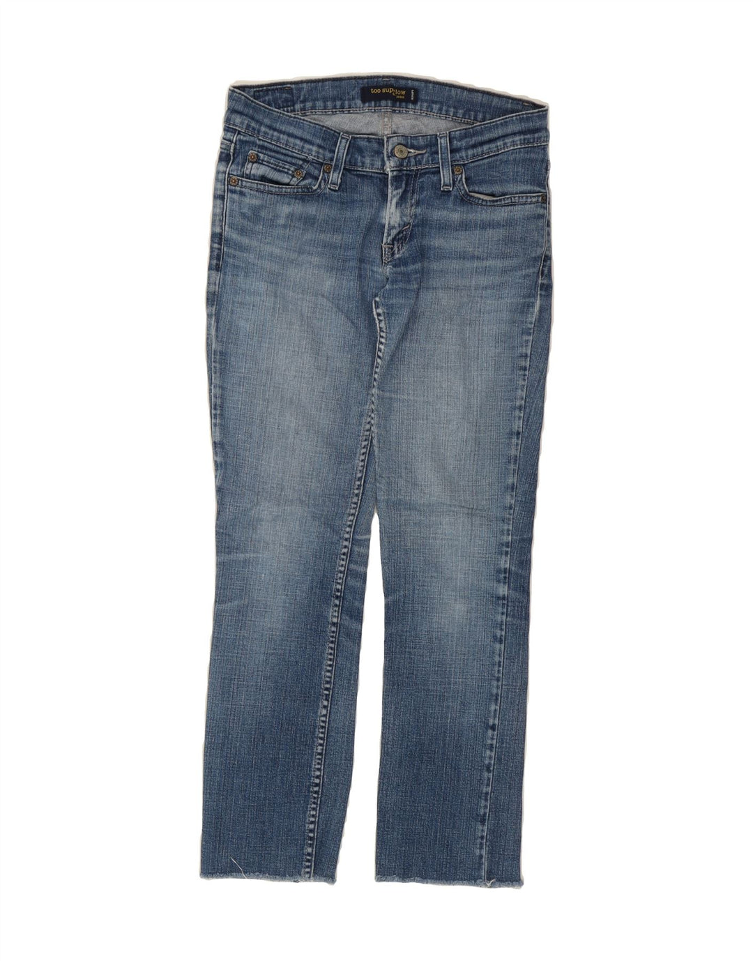 LEVI'S Womens 524 Crop Super Low Straight Jeans W30 L26 Blue Cotton Vintage Levi's and Second-Hand Levi's from Messina Hembry 