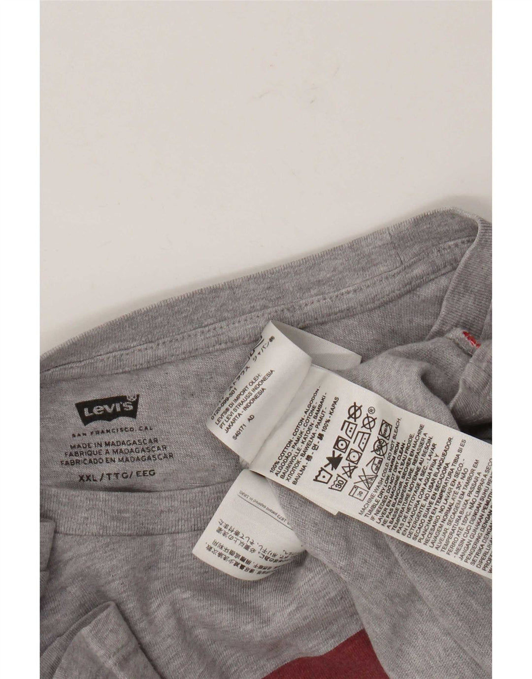 Camiseta gráfica masculina Levi's Top 2XL algodão cinza