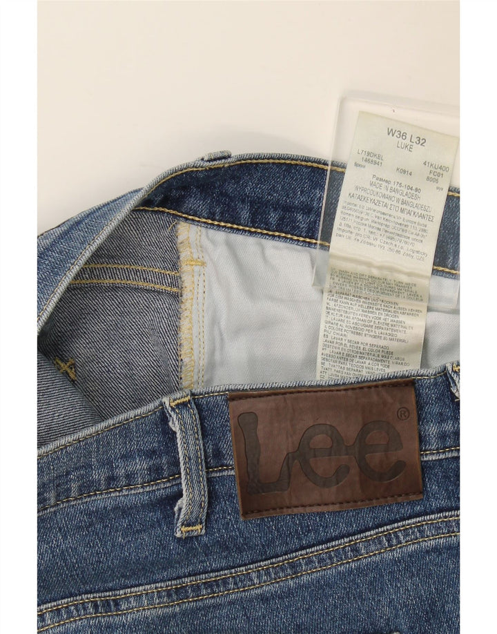 Lee Mens Luke Slim Jeans W36 L32 Azul Algodão