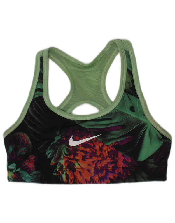 Sutiã esportivo reversível Nike feminino top pequeno verde floral esportivo