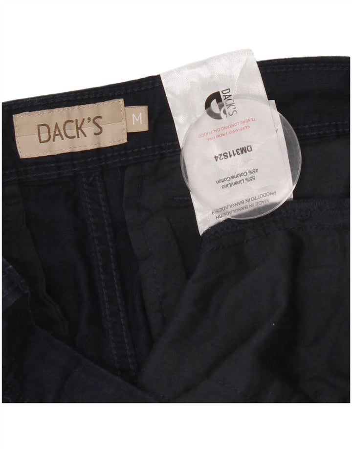 Calça Chino Masculina Slim DAKS Médio W32 L30 Azul Marinho Linho