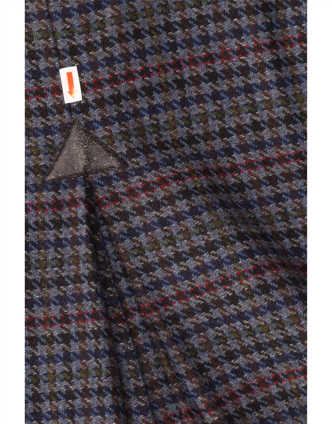 Saia lápis feminina vintage Reino Unido 14 médio W28 azul houndstooth