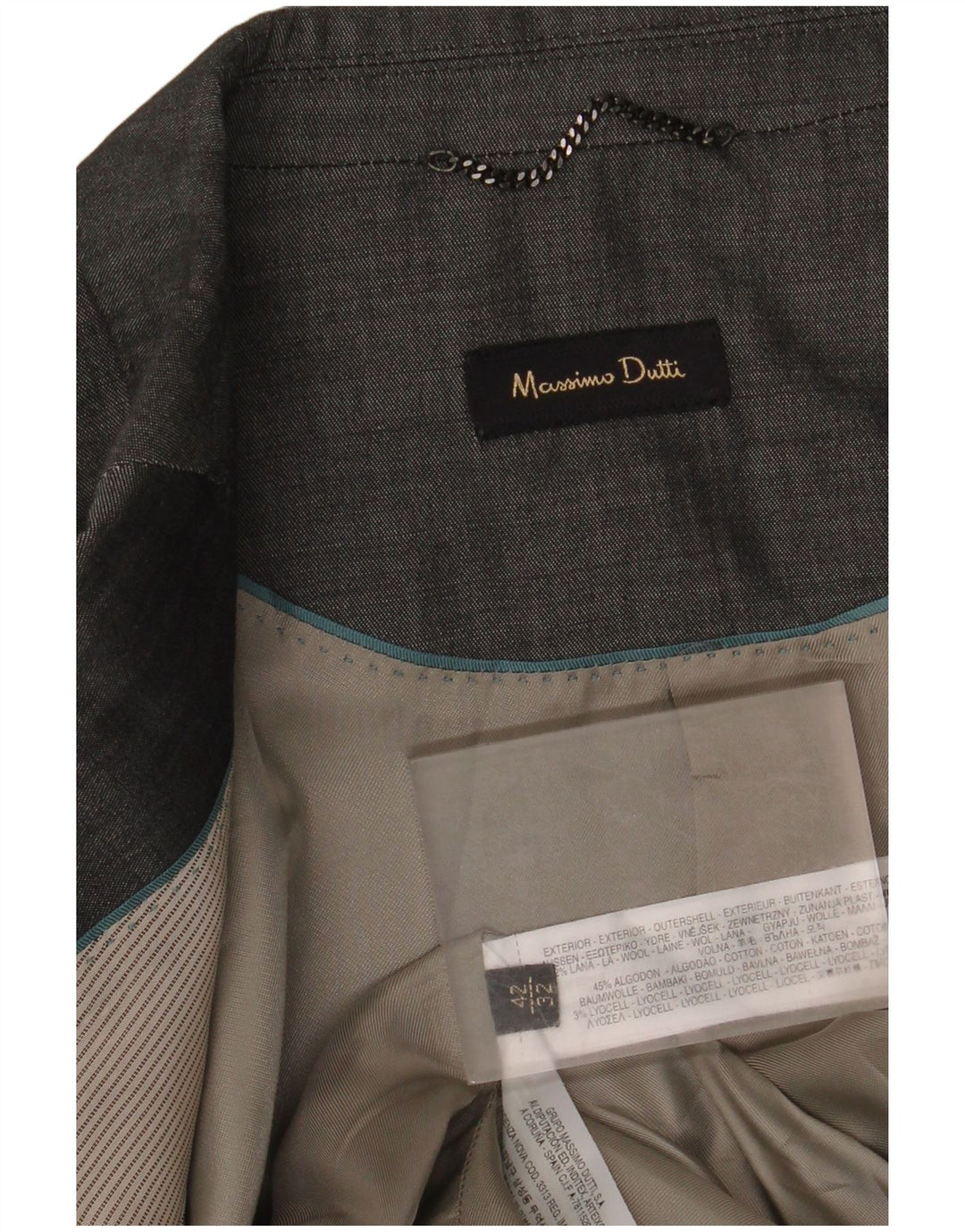 Jaqueta blazer feminina Massimo Dutti com 2 botões UE 42 grande algodão cinza