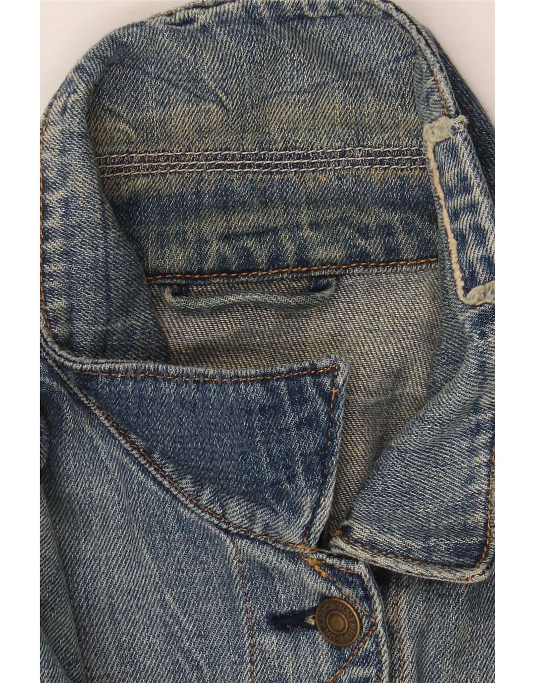 Jaqueta jeans feminina grande ABERCROMBIE & FITCH Reino Unido 14 algodão azul médio