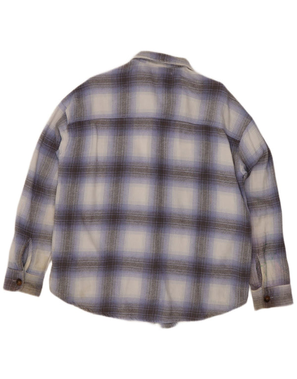 Camisa feminina Hollister de flanela com ajuste namorado médio xadrez multicolorida