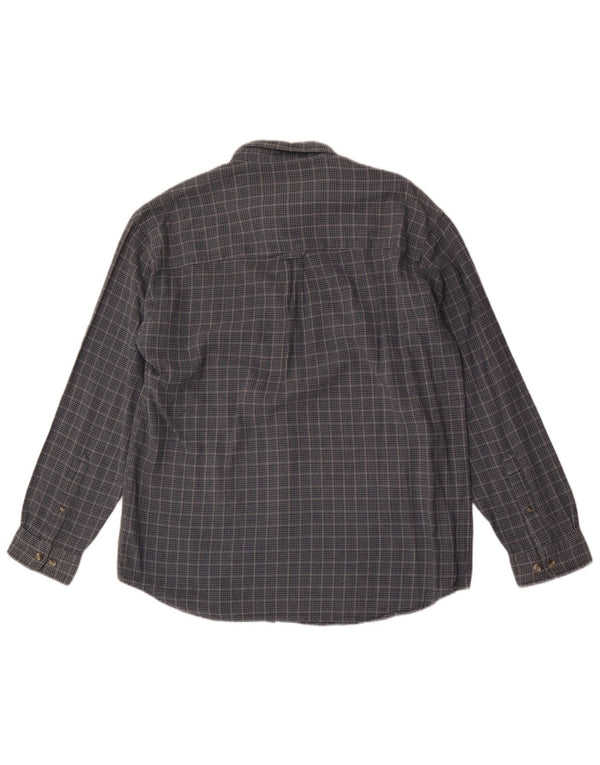 Columbia Mens Flannel Shirt Large Blue Check Cotton