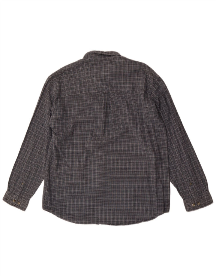 Camisa masculina de flanela Columbia grande algodão xadrez azul