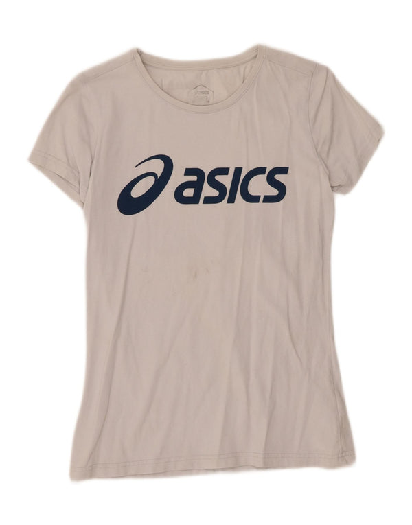 Camiseta feminina gráfica ASICS Top UK 12 algodão branco médio
