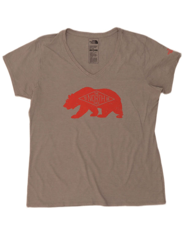 Camiseta feminina The North Face Slim Fit gráfica UK 18 XL cinza poliéster