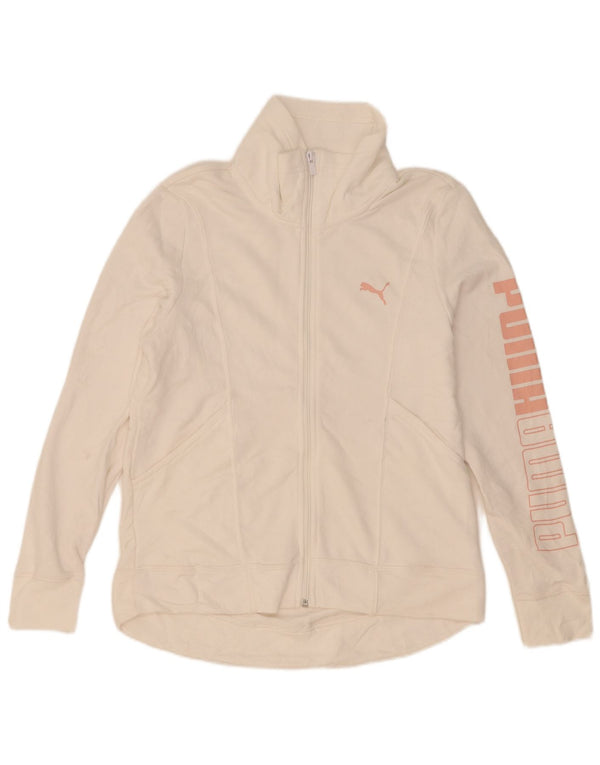 Jaqueta feminina Puma Graphic Tracksuit Top UK 14 Médio Branco