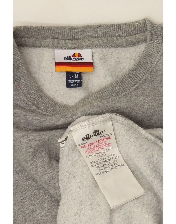 Ellesse moletom masculino jumper médio cinza algodão