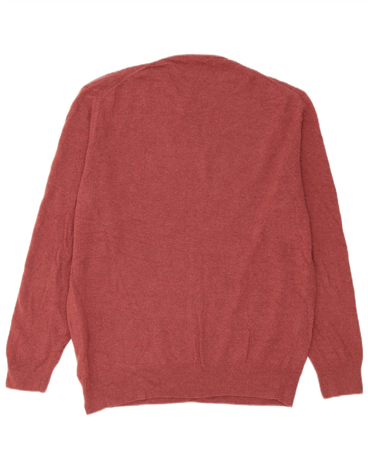 Zara Suéter masculino com gola redonda grande poliamida cor de vinho