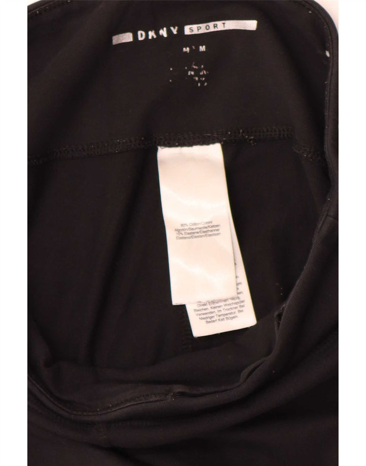 Leggings gráficas femininas Dkny UK 14 algodão preto médio