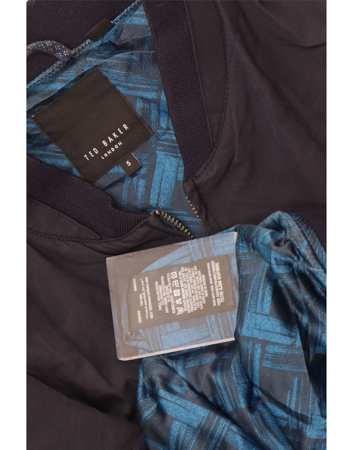 Jaqueta bomber feminina Ted Baker tamanho 5 XL azul marinho poliéster