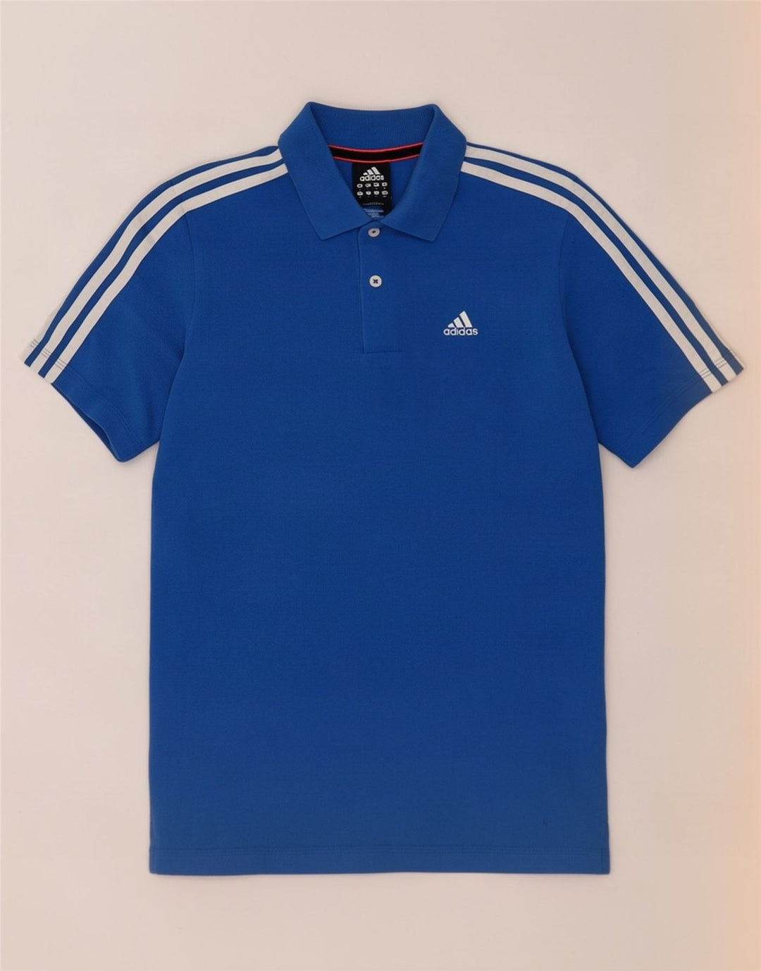 Camisa Polo Masculina Adidas Climalite Pequena Azul Algodão