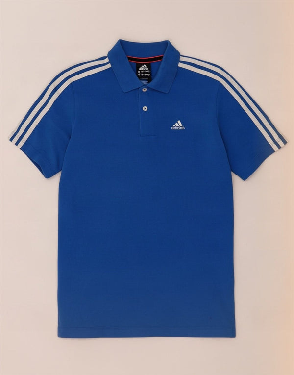 Camisa Polo Masculina Adidas Climalite Pequena Azul Algodão