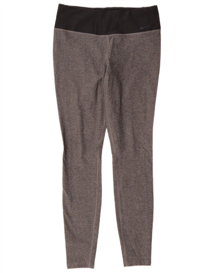 Leggings femininas Nike Dri Fit UK 12 cinza médio colorblock poliéster