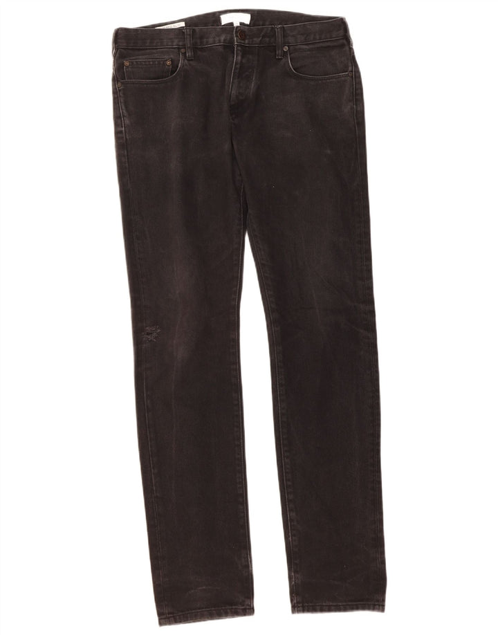 Jeans REISS feminino slim cônico W32 L33 algodão preto