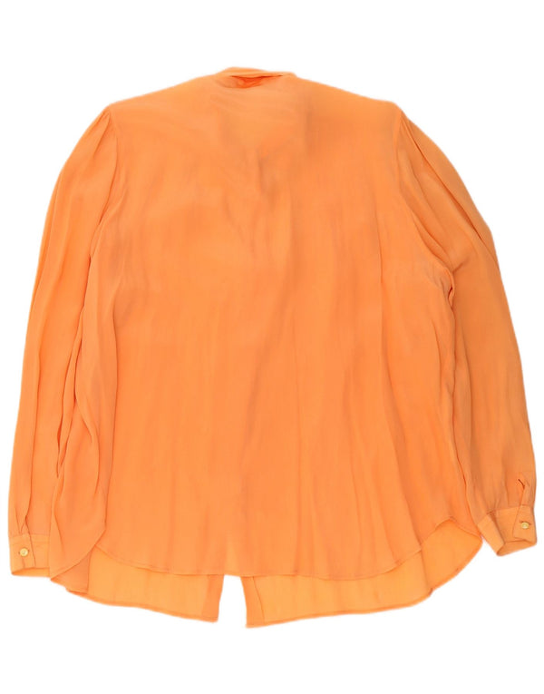 Blusa feminina vintage com ajuste relaxado e transparente UE 40 médio laranja