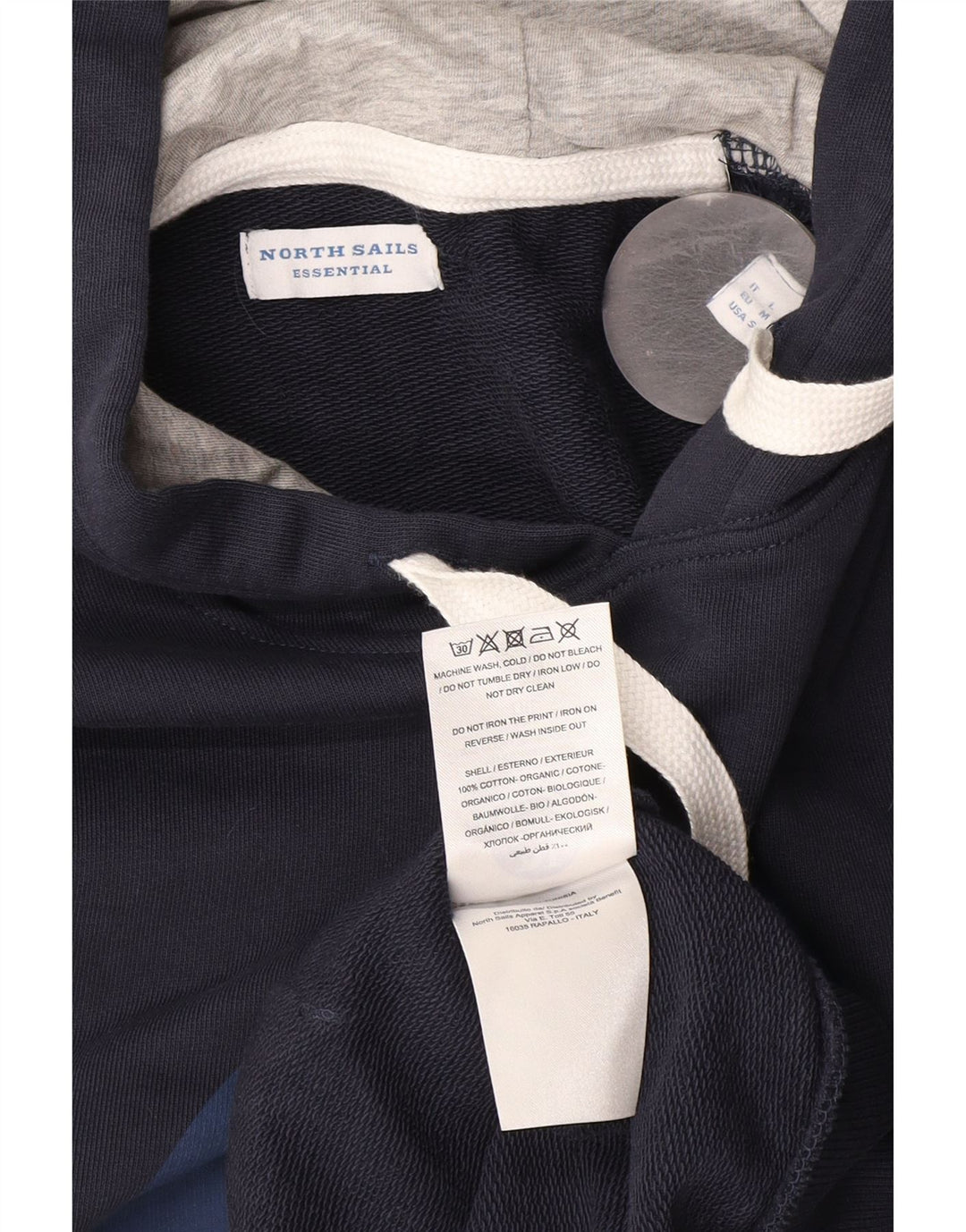 Suéter com capuz gráfico masculino North Sails médio azul marinho algodão