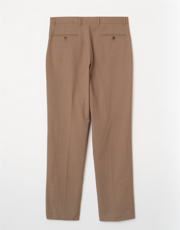 Calça vintage masculina de terno reto W32 L30 bege