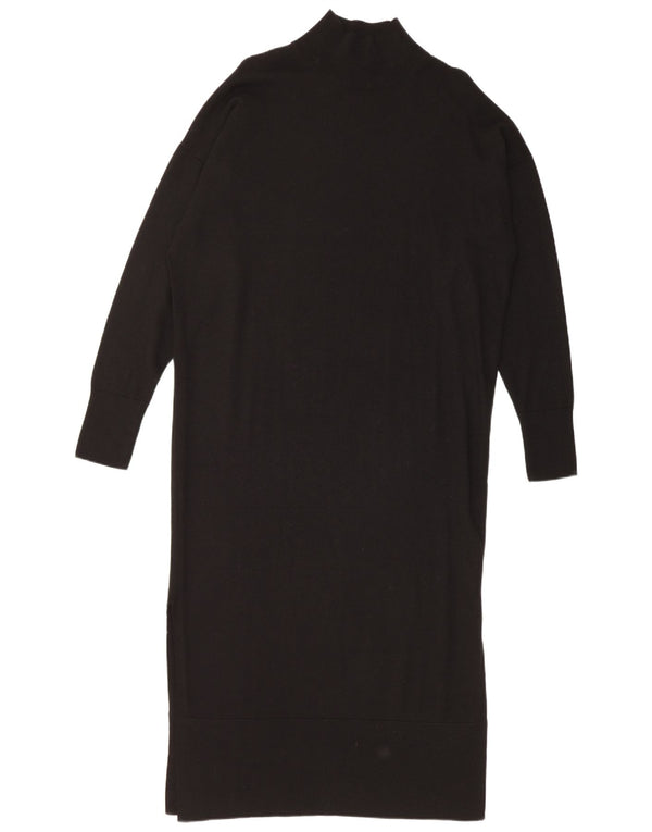 Cos Womens Maxi Jumper Oversized Vestido Reino Unido 10 Pequeno Lã Preta