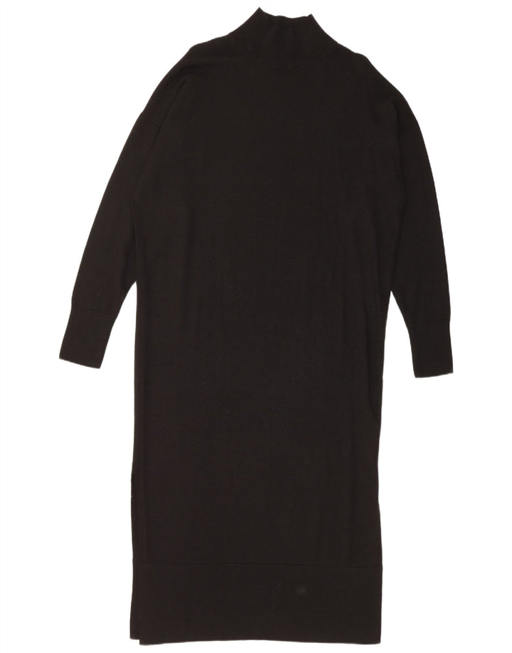 Cos Womens Maxi Jumper Oversized Vestido Reino Unido 10 Pequeno Lã Preta