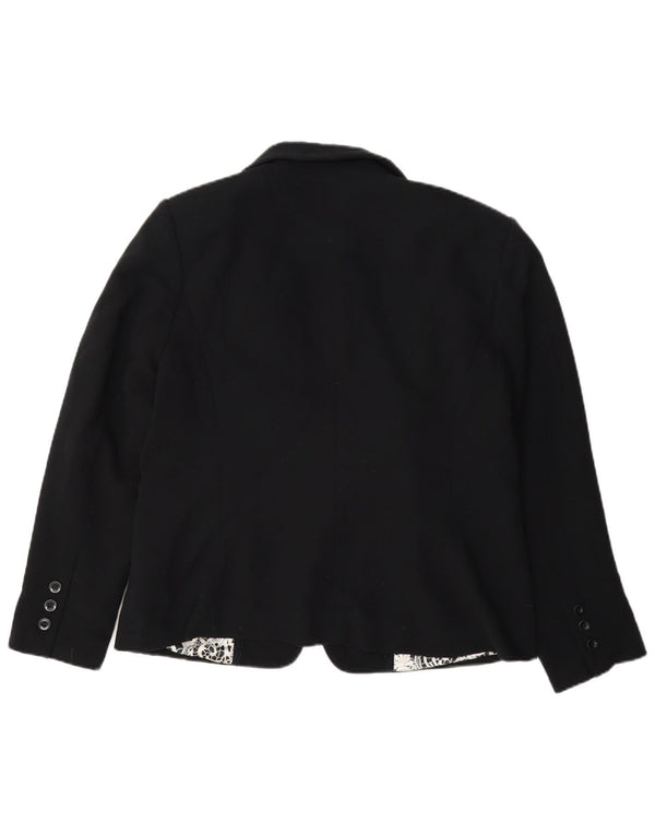 Jaqueta blazer feminina Marks & Spencer com 1 botão Reino Unido 16 grande azul marinho