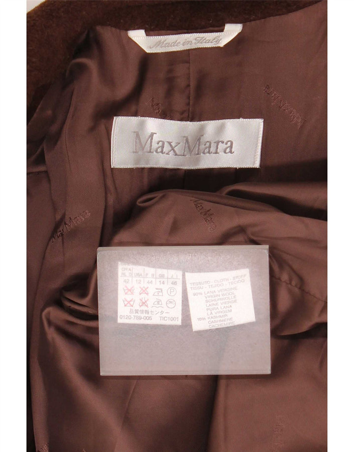 Max Mara Casaco feminino oversized com peito duplo Reino Unido 14 grande marrom